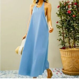 Tuckernuck Pomander Place Breakers Blue Lyle Halter Maxi Dress Blue Size Large